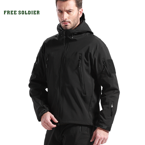 FREE SOLDIER Outdoor Sport Clothing For Men Camping Climbing Hiking Jackets Softshell Fleece fabric Instant Waterproof ► Photo 1/6