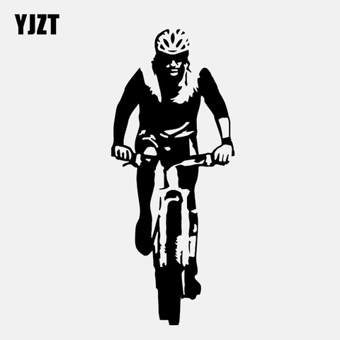 YJZT 6.3*15CM Fashion Trail Run Bike Decor Car Sticker Accessories Silhouette Vinyl C12-1578 ► Photo 1/6