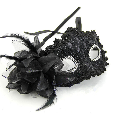 Hot Party Eye Mask Feather Lace Flower Masquerade Ball Carnival Sexy Fancy Dress Multi Color Princess Mask for Halloween Party ► Photo 1/6