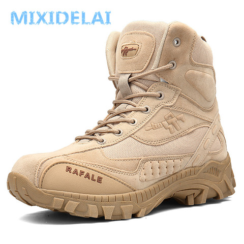 Casual Men High Quality Brand Military Leather Boots Special Force Tactical Desert Combat Men's Boots Outdoor Shoes Ankle Boots ► Photo 1/6