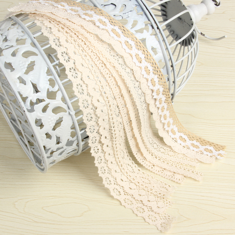 10yard/lot Cotton Lace Trim Clothing Decorative Ribbon Home DIY Sewing Wedding Crafts Decoration hand made lace ► Photo 1/5