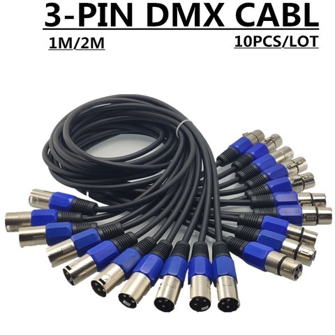 10PCS / 3-PIN DMX cable  (1M,2M,) LED PAR stage lights dmx Signal line dj equipment ► Photo 1/3