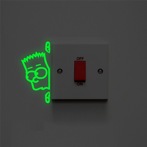 creative sneak peep boy switch luminous stickers glow in the dark wall decals kids rooms home decor fluorescent vinyl mural art ► Photo 1/5