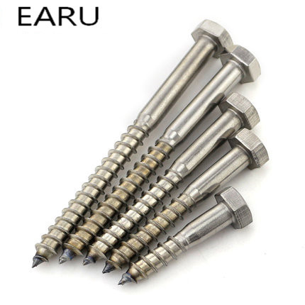 304 Stainless Steel Self External Hexagon Hex DIN571 Standard Tapping Wood Screws Bolts M10*55/60/70/80/90/100 ► Photo 1/1