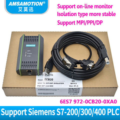 PLC Programming Cable 6ES7972-0CB20-0XA0 For Siemens S7-200/300/400 USB-MPI Isolated MPI/PPI/DP/PROFIBUS USB-MPI Adapter ► Photo 1/6