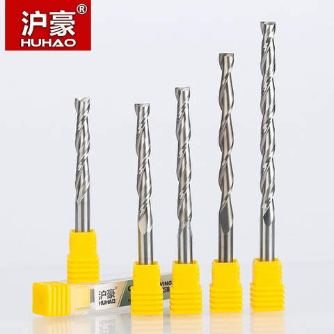 HUHAO 1pc 6mm 2 Flutes Spiral with blade CEL 12-72mm  Milling Cutter CNC End Mill router bit for wood carbide router tool ► Photo 1/6