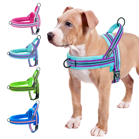 Reflective Nylon Dog Harness No Pull Pet Harness Pitbull Pug Small Large Dogs Harnesses With Quick Control Handle Easy On ► Photo 1/6