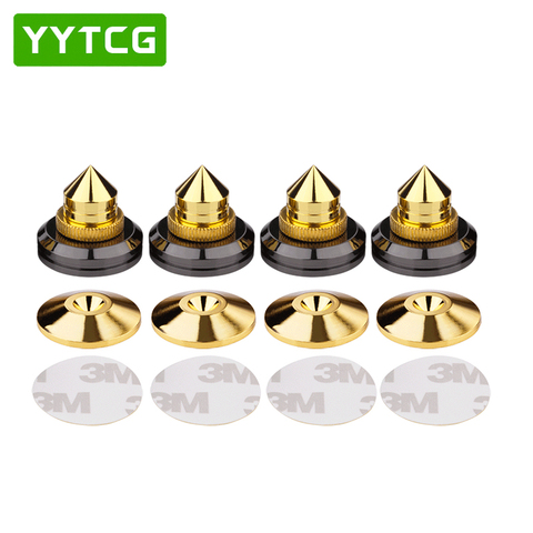 YYTCG 4 Sets  speakers Stand Feet Foot Pad Pure copper gold loudspeaker box Spikes Cone Floor Foot Nail M28*26 ► Photo 1/6