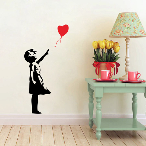 Banksy Wall Decals, Balloon Girl Inspired - Banksy Vinyl Wall Art Sticker,Free Shipping ► Photo 1/6