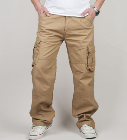 30-44 Plus size High Quality Men's Cargo Pants Casual Mens Pant Multi Pocket Military Tactical Long Full Length Trousers ► Photo 1/6
