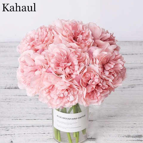 peony artificial artificial silk flowers for home decoration wedding bouquet for bride high quality fake flower faux living room ► Photo 1/6