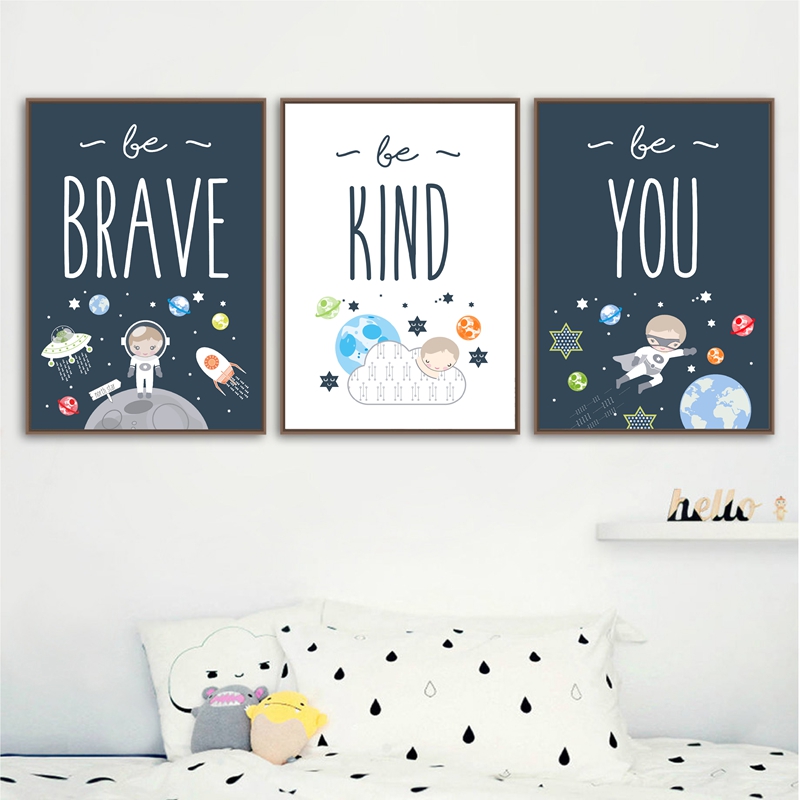 Canvas Posters And Prints Nursery Quotes Wall Art Painting Baby Room Decorations 