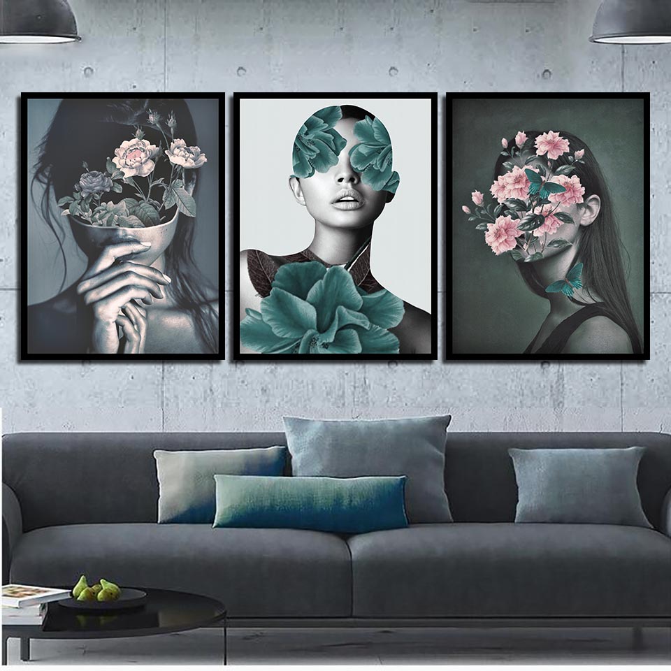 Watercolor Flower Floral Print Poster Living Room Home Decor Canvas Art Painting
