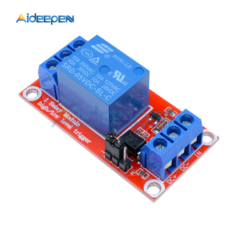 one 1 channel relay module DC 5V 9V 12V 24V high and low level trigger relay control with optocoupler red ► Photo 1/6