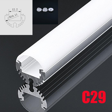 C29 5 Sets 50cm Round Shape LED Aluminum Channel System With Diffuse Cover End Caps Aluminum Profile for LED Bar Lights ► Photo 1/1