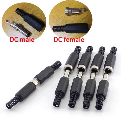 10Pcs DC Male Connectors DC Female Adapter DC Power Jack Plug Cctv Camera Security System for DIY Cctv Accessories 2.1*5.5MM ► Photo 1/6