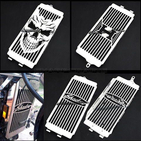 Motorcycle Chrome Skull Radiator Grill Cover Guard Protector For Honda Shadow ACE VT400 VT750 1997 - 2003 Spirit 750 2001 - 2008 ► Photo 1/6