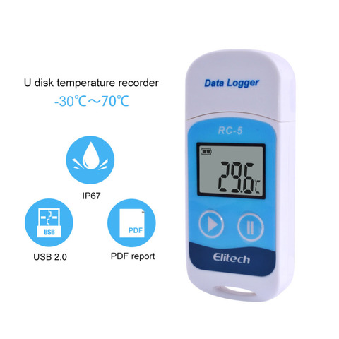 RC-5 High-precision Digital USB Temperature Data Logger for Warehouse Storage, Refrigerated Transport, Laboratory, Etc ► Photo 1/6