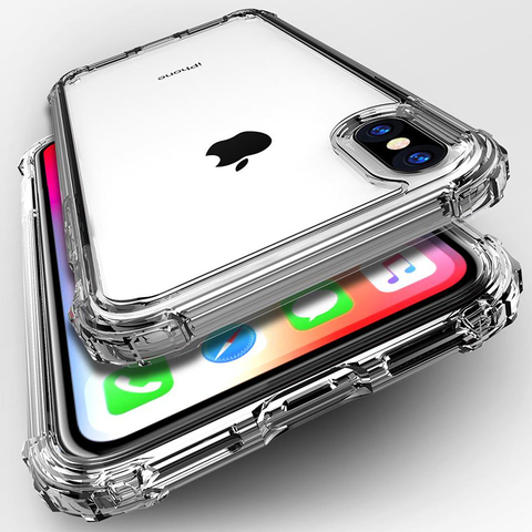 Fashion Shockproof Bumper Transparent Silicone Phone Case For iPhone 11 X XS XR XS Max 8 7 6 6S Plus Clear protection Back Cover ► Photo 1/6