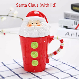 HOMIES Christmas Decoration For Christmas Ceramic Cup Cute Ornament Xmas Party Supplies Wine Glass Santa Hat Decoration ► Photo 1/6