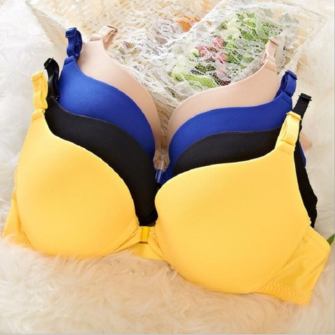 New Fashion Sexy Simple Push Up Bra Front Button Candy Color A B C Cup Women Underwear Brassiere Lingerie Bralette ► Photo 1/6