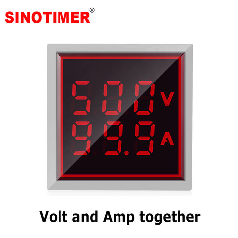 LED Digital Voltmeter Ammeter Meter Signal Lights Indicator Tester AC 60-500V 