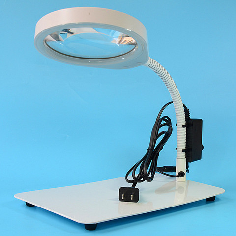 New Magnifying Desk Table Lamp 10X Optical Glass 127mm Dia 48 LED Lighting Table Magnifier for Motherboard Repair, Jade Identify ► Photo 1/6