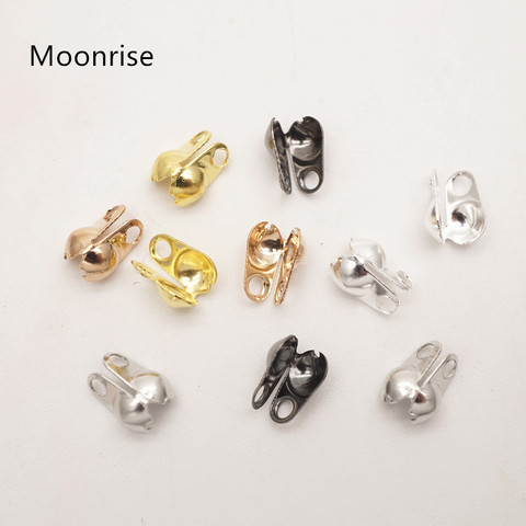 200pcs 1.5mm 2mm 2.4mm 3.2mm Jewelry Finding Silver Gold Plated End Crimps Beads Ball Chain Connector Clasp Findings ► Photo 1/6