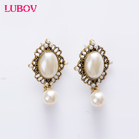 2022 New Fashion Elegant Dangling Simulated Pearl Earrings gold Color for Women Enviromental Anti Allergies Free Shipping ► Photo 1/5