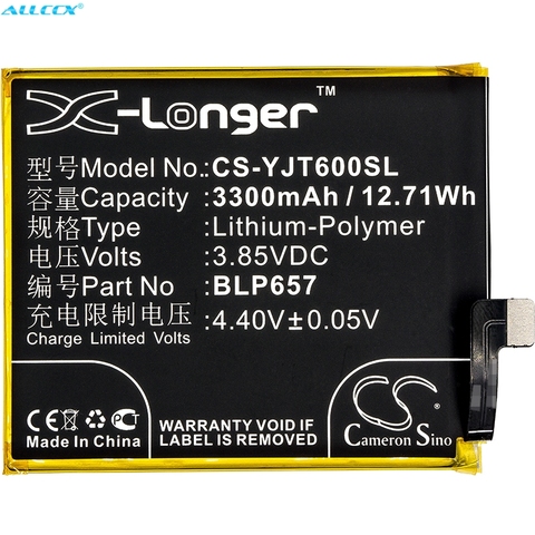 Cameron Sino 3300mAh Battery BLP657 for OnePlus 6, 6 Dual SIM, 6 Dual SIM Global, 6 Dual SIM TD-LTE, A6000, A6003 ► Photo 1/5