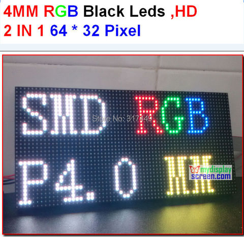 DIY P4 smd led module, high resolution, high clear, black leds, 1/16 scan, 256x128mm, 64x32pixel indoor rgb led display panel ► Photo 1/6