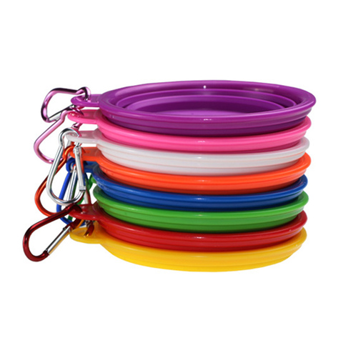 Portable  Dog Feeding Bow& Silicone Folding Water Food Container Silicone&Travel Bowls Collapsible Pet Accessories ► Photo 1/6