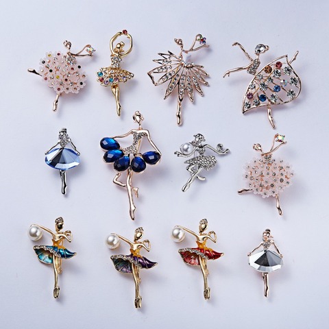 Exquisite Crystal Gymnastics Girl Ballet Dancer Brooches for Women Cute Pin Bijouterie High Quality Corsage Fashion Jewelry Gift ► Photo 1/6