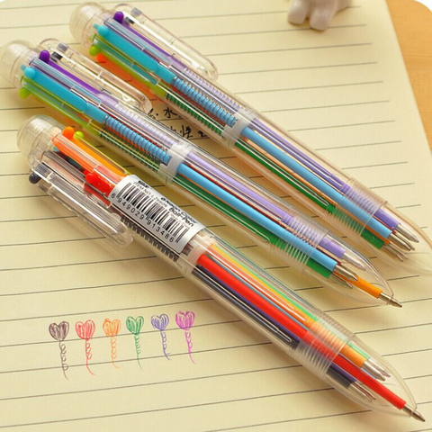New Arrival Novelty Multicolor Ballpoint Pen Multifunction 6 In1 Colorful Stationery Creative School Supplies ► Photo 1/6