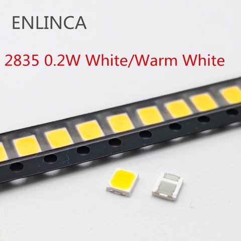 100pcs 0.2W SMD 2835 LED Lamp Bead 20-25lm White Nature Cool Warm White SMD LED Beads Chip 3.0-3.6V for All Kinds of LED Light ► Photo 1/2