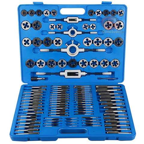 110PCS Tap & Die Set Metric Wrench Thread Cutting Edge Holder Repair Tool Metalworking Hand Tools Tap Wrench With Case ► Photo 1/6