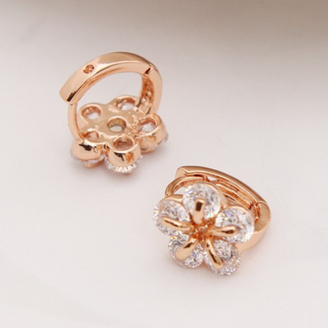 ZOSHI Brand Vintage Gold Hoop Earrings Wedding ear Jewelry Earrings for Women Wholesale Clear CZ Crystal Earring brincos ► Photo 1/6