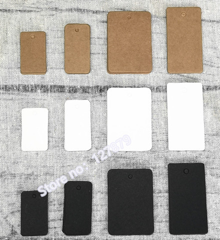 100pcs White Black Kraft Paper Blank Rectangle Packaging Hang Tags Wedding/Birthday Party Candy Boxes Gift Price Tags Labels ► Photo 1/6