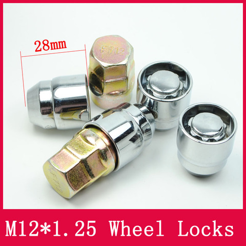 4Nuts+2keys M12x1.25 1.25 Wheel Locks Lug Nuts Anti theft Security Nut Fit For Nissan Teana Bulebird Sylphy Qashqai  LS010-06 ► Photo 1/5