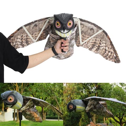 1pc Fake Prowler Owl With Moving Wing Bird Proof Repellent Garden Decoy Pest Scarer Sparrow Bird Control Supplies ► Photo 1/3