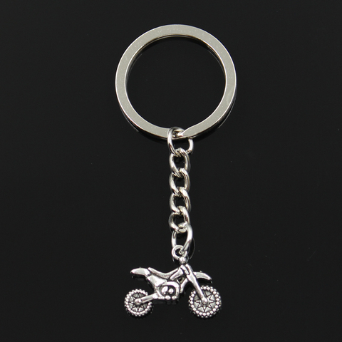 Fashion 30mm Key Ring Metal Key Chain Keychain Jewelry Antique Silver Plated motorcycle motorcross 17*23mm Pendant ► Photo 1/4