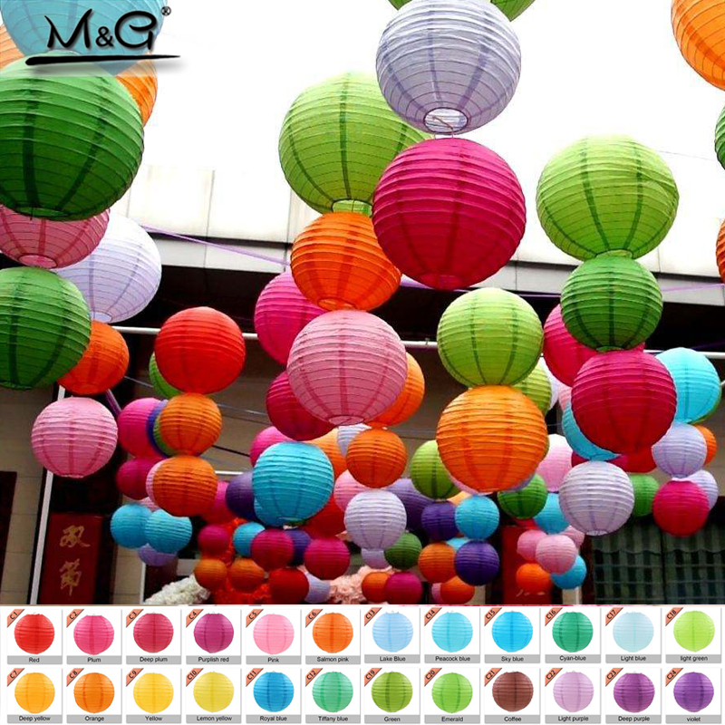 6" 8" 10" 12" 14" 5pcs Multicolor Chinese Paper Lantern Wedding Party Decoration 