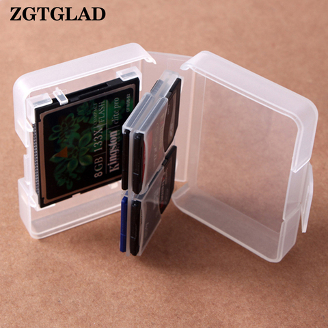 ZGTGLAD Transparent CF/SD Card Storage Box Plastic Compact Flash Memory Card Protect Holder Box Storage Case ► Photo 1/4