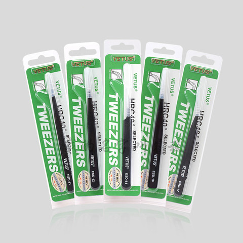Genuine Vetus Anti Static ESD Series Black Tweezers for False Eyelash Extension Superfine Precisions Tweezer ► Photo 1/5
