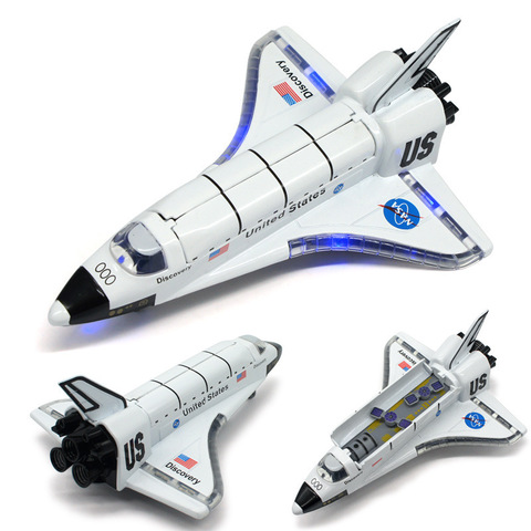 New Alloy Space Shuttle Die Cast Space Craft Space Plane SpaceShip Model 19Cm Length With Light Music For Kids Toys ► Photo 1/6