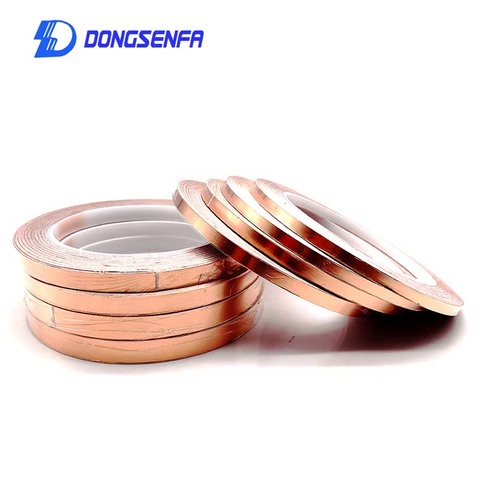 DONGSENFA 20 Meters Single Side Conductive Copper Foil Tape Strip Adhesive EMI Shielding Heat Resist Tape 5mm 6mm 8mm 10mm ► Photo 1/5