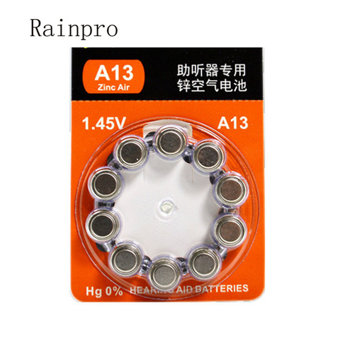 Rainpro 20PCS/LOT A13 13 Hearing Aid Batteries for Ear-back or concha-cavity hearing aids ► Photo 1/1