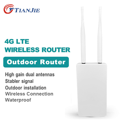 TIANJIE Waterproof Outdoor 4G CPE Router 150Mbps CAT4 LTE Routers 3G/4G SIM Card WiFi Router for IP Camera/Outside WiFi Coverage ► Photo 1/6