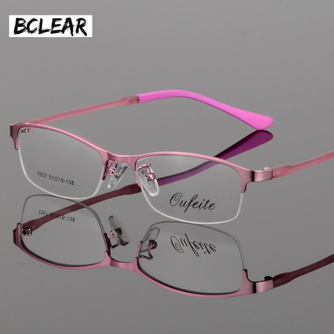 BCLEAR New Arrival Women Metal Alloy Glasses Frame Ultra-light Frames Half Rim Optical Eyeglass Frame Colorful Eyewear TR Legs ► Photo 1/6