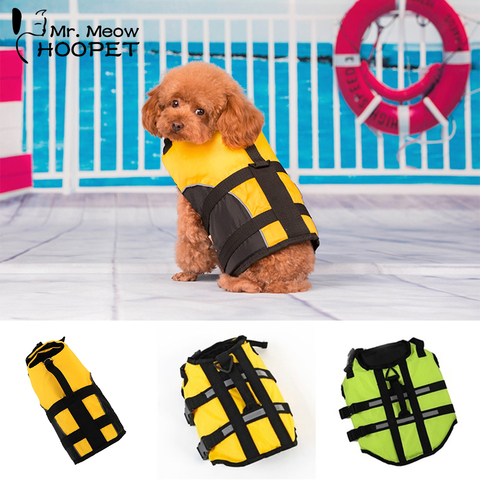Hoopet Pet Dog Life Jacket Safety Clothes Life Vest Collar Harness Saver Pet Dog Swimming Preserver Clothes Summer Swimwear ► Photo 1/6